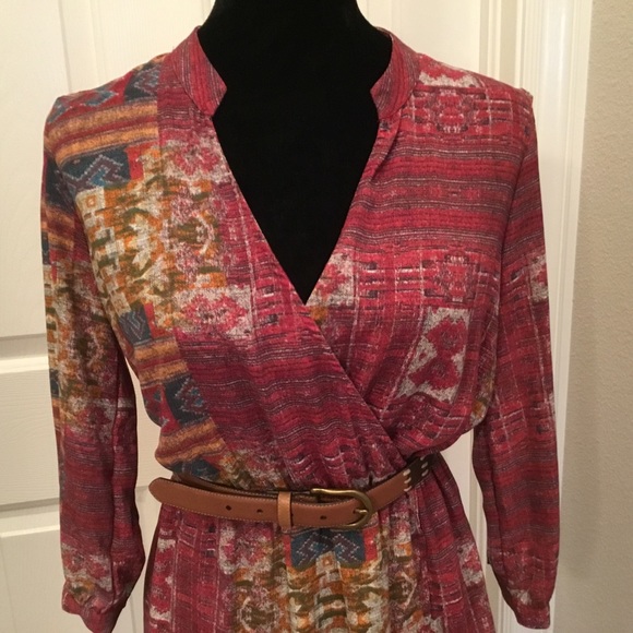 Forever 21 Contemporary Aztec Wrap Dress - Picture 3 of 8